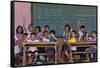 Education, Students Having a Class in a Village School, Bohol Island, Philippines-Keren Su-Framed Stretched Canvas