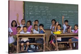 Education, Students Having a Class in a Village School, Bohol Island, Philippines-Keren Su-Stretched Canvas