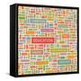Education Word Collage-Login-Framed Stretched Canvas