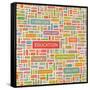 Education Word Collage-Login-Framed Stretched Canvas