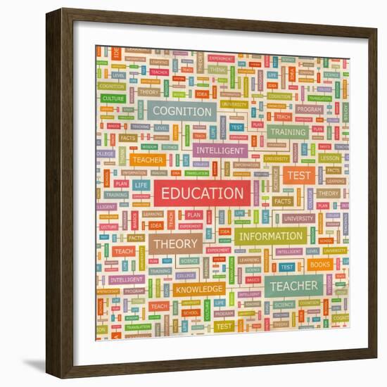 Education Word Collage-Login-Framed Premium Giclee Print