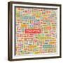 Education Word Collage-Login-Framed Premium Giclee Print