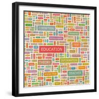 Education Word Collage-Login-Framed Premium Giclee Print