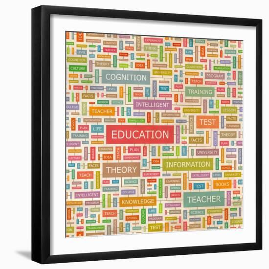 Education Word Collage-Login-Framed Premium Giclee Print