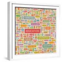 Education Word Collage-Login-Framed Premium Giclee Print