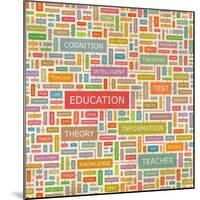 Education Word Collage-Login-Mounted Premium Giclee Print