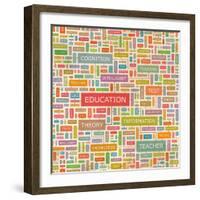 Education Word Collage-Login-Framed Art Print