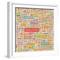 Education Word Collage-Login-Framed Art Print