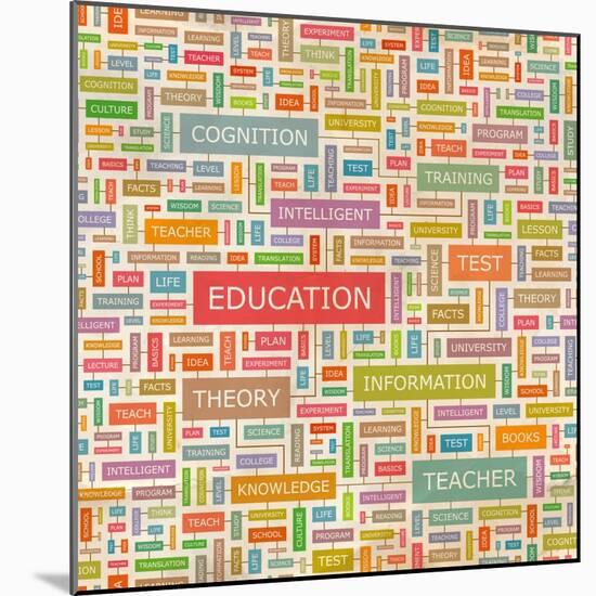 Education Word Collage-Login-Mounted Art Print