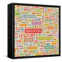 Education Word Collage-Login-Framed Stretched Canvas
