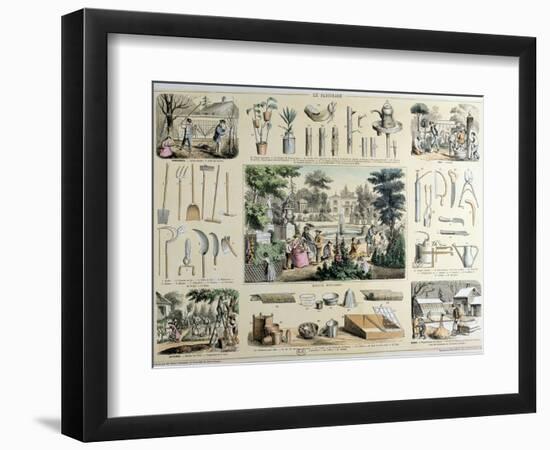 Educational Depiction of Gardening-Belin & Bethmont-Framed Giclee Print