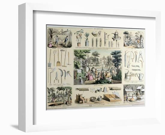 Educational Depiction of Gardening-Belin & Bethmont-Framed Giclee Print