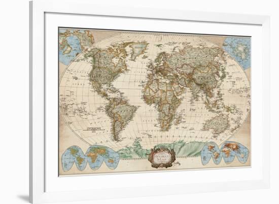 Educational World Map-Elizabeth Medley-Framed Art Print