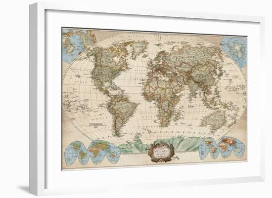 Educational World Map-Elizabeth Medley-Framed Art Print