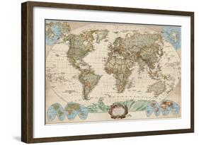 Educational World Map-Elizabeth Medley-Framed Art Print