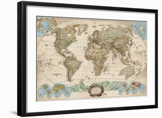 Educational World Map-Elizabeth Medley-Framed Art Print