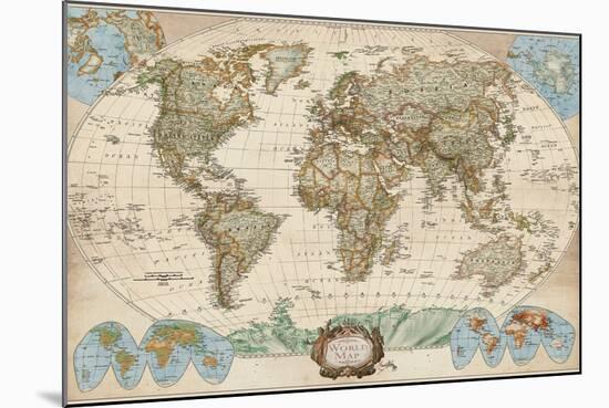 Educational World Map-Elizabeth Medley-Mounted Art Print