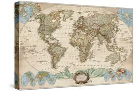 Educational World Map-Elizabeth Medley-Stretched Canvas