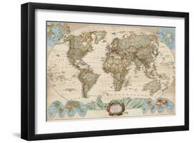 Educational World Map-Elizabeth Medley-Framed Premium Giclee Print