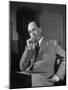 Educator C. S. Lewis Dragging on Cigarette During Interview-null-Mounted Photographic Print