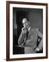 Educator C. S. Lewis Dragging on Cigarette During Interview-null-Framed Photographic Print