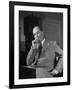 Educator C. S. Lewis Dragging on Cigarette During Interview-null-Framed Photographic Print