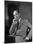 Educator C. S. Lewis Dragging on Cigarette During Interview-null-Mounted Photographic Print