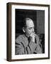 Educator C. S. Lewis Dragging on Cigarette During Interview-null-Framed Photographic Print