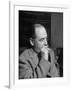 Educator C. S. Lewis Dragging on Cigarette During Interview-null-Framed Photographic Print