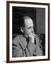 Educator C. S. Lewis Dragging on Cigarette During Interview-null-Framed Photographic Print