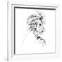 Edvard Grieg, Norwegian composer, sepia line caricature, 2006 by Neale Osborne-Neale Osborne-Framed Giclee Print