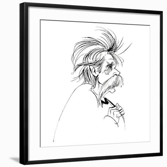 Edvard Grieg, Norwegian composer, sepia line caricature, 2006 by Neale Osborne-Neale Osborne-Framed Giclee Print