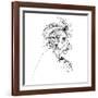 Edvard Grieg, Norwegian composer, sepia line caricature, 2006 by Neale Osborne-Neale Osborne-Framed Giclee Print