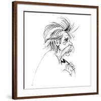 Edvard Grieg, Norwegian composer, sepia line caricature, 2006 by Neale Osborne-Neale Osborne-Framed Giclee Print