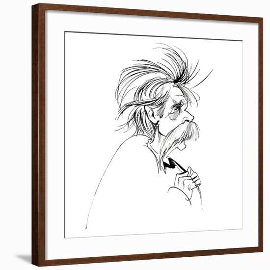 Edvard Grieg, Norwegian composer, sepia line caricature, 2006 by Neale Osborne-Neale Osborne-Framed Giclee Print