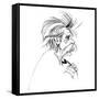 Edvard Grieg, Norwegian composer, sepia line caricature, 2006 by Neale Osborne-Neale Osborne-Framed Stretched Canvas