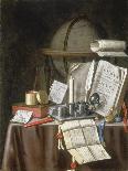 Still Life with Manuscripts, Candle, Globe and Silver Inkwell-Edwaert Colyer-Giclee Print