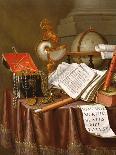 Still Life with Manuscripts, Candle, Globe and Silver Inkwell-Edwaert Colyer-Giclee Print
