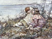 Gathering Flowers by the Seashore-Edward Atkinson Hornel-Framed Giclee Print