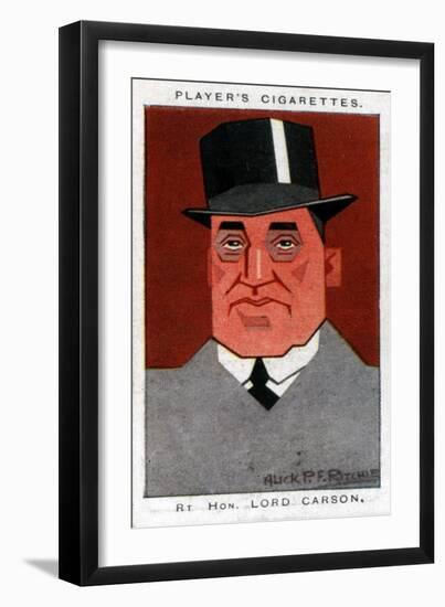 Edward Carson, 1st Baron Carson, Ulster Leader and Advocate, 1926-Alick PF Ritchie-Framed Giclee Print