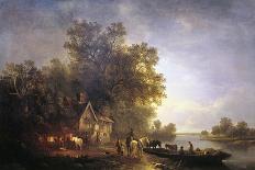 English Landscape with Cottage and Stream, 1860-Edward Charles Williams-Giclee Print
