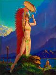 Indian Maiden With Tom Tom-Edward Eggleston-Mounted Art Print