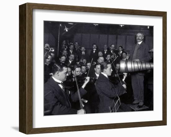 Edward Elgar Recording Session, 1914-Science Source-Framed Giclee Print