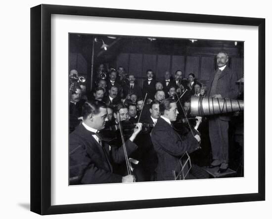 Edward Elgar Recording Session, 1914-Science Source-Framed Giclee Print
