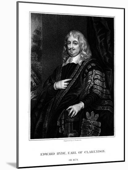 Edward Hyde, 1st Earl of Clarendon, English Historian and Statesman-J Thomson-Mounted Giclee Print