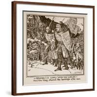 Edward I's Wars with the Welsh - How the King Shared the Hardships of His Men, Illustration from…-Henry Justice Ford-Framed Giclee Print