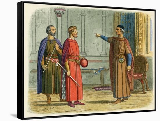 Edward I Threatens Roger-James Doyle-Framed Stretched Canvas