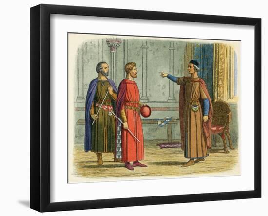 Edward I Threatens Roger-James Doyle-Framed Art Print