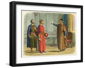 Edward I Threatens Roger-James Doyle-Framed Art Print