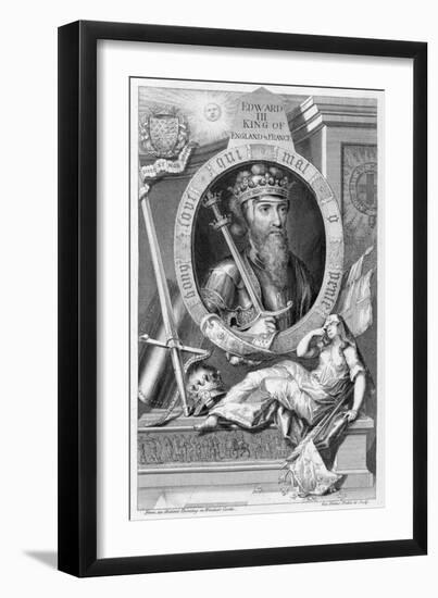 Edward III, 14th century King of England, (18th century)-George Vertue-Framed Giclee Print